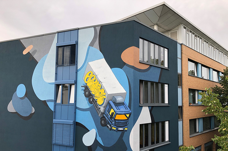 Fassadenmalerei Berlin Weißensee, Graffiti Auftrag, Fassadengestaltung, Graffitikünstler