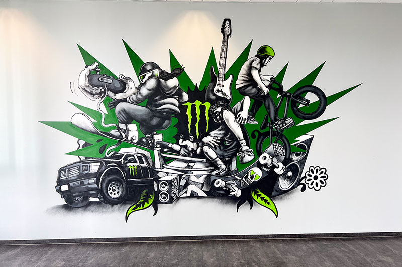 Monster Energy Büro Graffitigestaltung